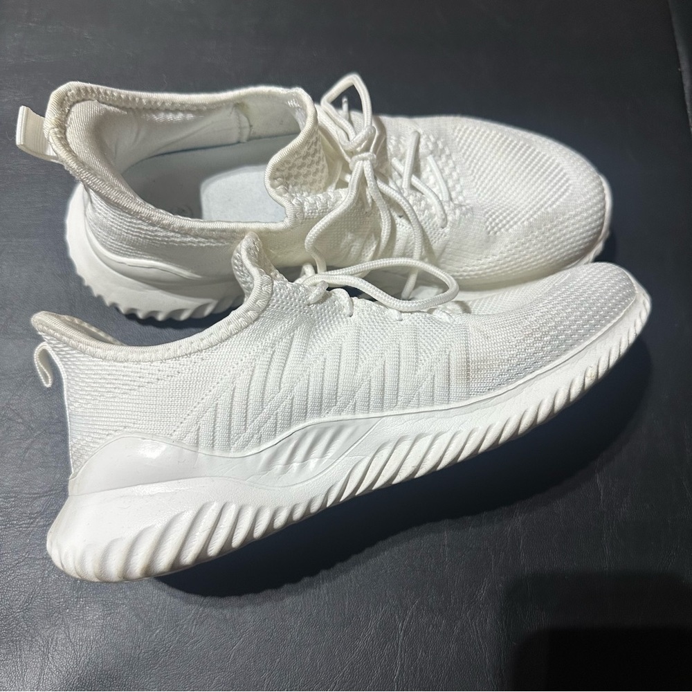 Stylish White Knit Sneakers